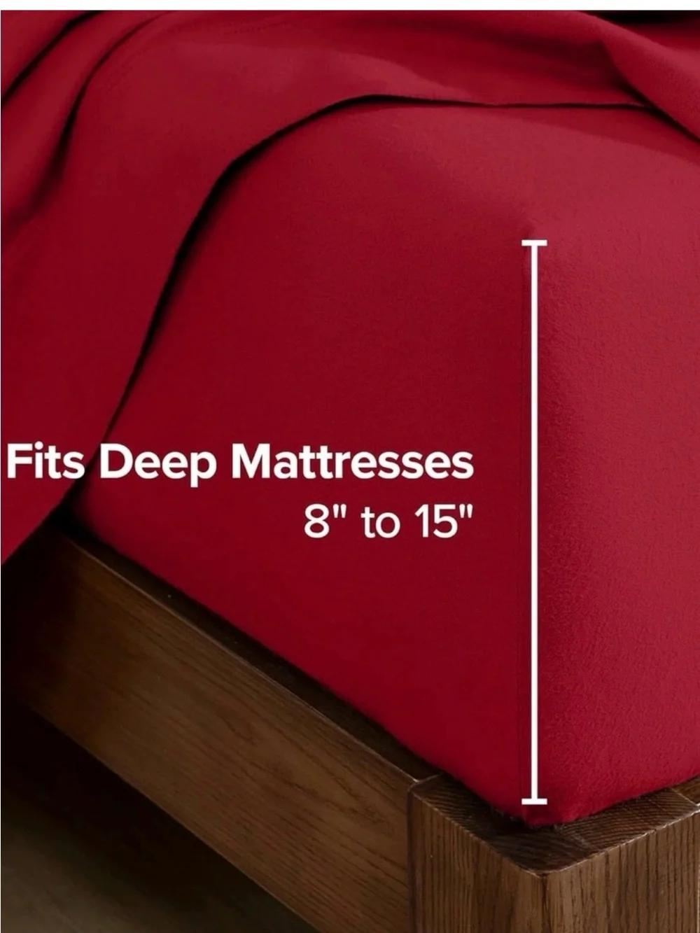 Bare Home|  Red Fitted Sheet 100 % Cotton (flannel)